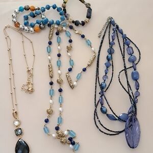 Blue Necklace Lot